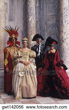 Stock Photo - two men and two 
women wearing 
costumes, venice, 
veneto, italy. 
fotosearch - search 
stock photos, 
pictures, images, 
and photo clipart