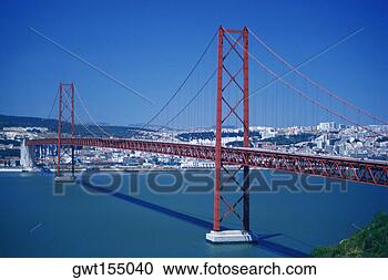 Stock Photography - bridge over a 
river, april 25th 
bridge, lisbon, 
portugal. fotosearch 
- search stock 
photos, pictures, 
images, and photo 
clipart