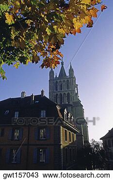 Stock Photo - low angle view 
of a cathedral, 
lausanne, vaud, 
switzerland. fotosearch 
- search stock 
photos, pictures, 
images, and photo 
clipart