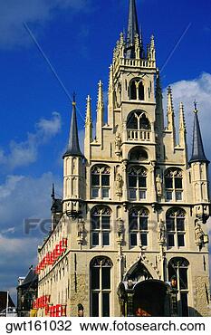 Stock Photo - facade of a town 
hall, gouda, netherlands. 
fotosearch - search 
stock photos, 
pictures, images, 
and photo clipart