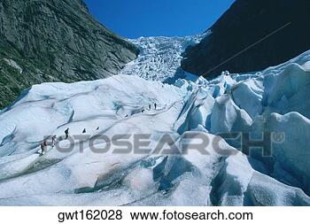 Stock Photo - hikers climbing 
a mountain, briksdalsbreen 
glacier, norway. 
fotosearch - search 
stock photos, 
pictures, images, 
and photo clipart