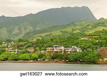 Picture - buildings at the 
waterfront, tahiti, 
society islands, 
french polynesia. 
fotosearch - search 
stock photos, 
pictures, images, 
and photo clipart