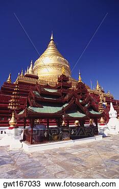 Stock Photo - low angle view 
of a pagoda, shwedagon 
pagoda, bagan, 
myanmar. fotosearch 
- search stock 
photos, pictures, 
images, and photo 
clipart