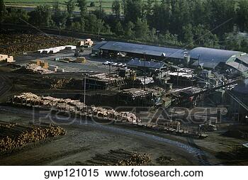 Banco de Imagem - grande,  comercial, 
 sawmill,  idaho, 
 eua. fotosearch 
- busca de fotos, 
imagens e clipart