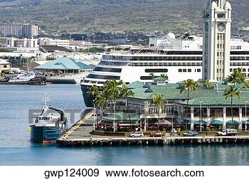 Arquivo Fotográficos - cruzeiro,  navio, 
 porto,  honolulu, 
 porto,  honolulu, 
 oahu,  havaí. 
fotosearch - busca 
de fotos, imagens 
e clipart