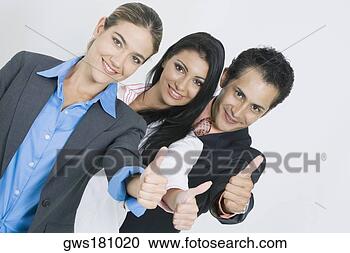 Stock Photography - portrait of two 
businesswomen 
and a businessman 
standing in a 
row and. fotosearch 
- search stock 
photos, pictures, 
images, and photo 
clipart