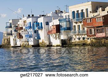 Picture - buildings at the 
waterfront,  mykonos 
town,  mykonos, 
 cyclades. fotosearch 
- search stock 
photos, pictures, 
images, and photo 
clipart