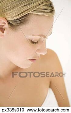 Stock Photography - woman with eyes 
closed. fotosearch 
- search stock 
photos, pictures, 
images, and photo 
clipart