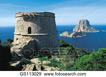 Stock Photograph - europe, ibiza, 
torre del pirata, 
architecture, 
summer, sea. fotosearch 
- search stock 
photos, pictures, 
images, and photo 
clipart