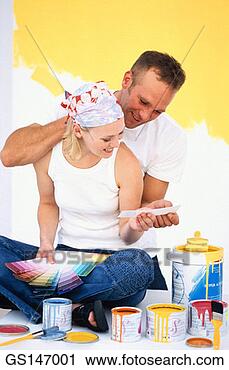 Stock Photography - couple, installation, 
pantonier, palette, 
pot, pots. fotosearch 
- search stock 
photos, pictures, 
images, and photo 
clipart