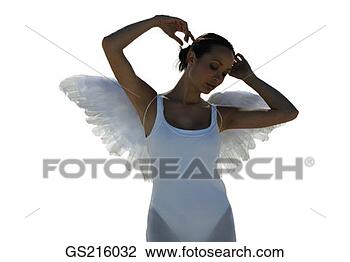 Stock Photo - dimly lit portrait 
of an angel with 
raised arms. fotosearch 
- search stock 
photos, pictures, 
images, and photo 
clipart