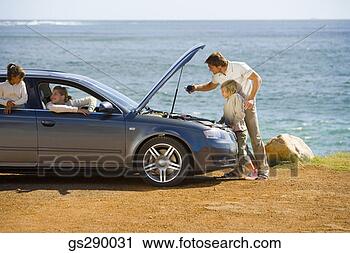 Stock Photography - family with car 
trouble. fotosearch 
- search stock 
photos, pictures, 
images, and photo 
clipart