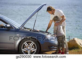 Stock Photography - father and son 
with car trouble. 
fotosearch - search 
stock photos, 
pictures, images, 
and photo clipart
