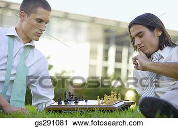 Stock Photography - businessmen playing 
chess outdoors. 
fotosearch - search 
stock photos, 
pictures, images, 
and photo clipart