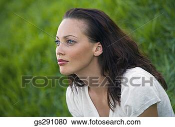 Stock Photography - portrait of serious 
woman outdoors. 
fotosearch - search 
stock photos, 
pictures, images, 
and photo clipart