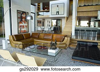 Stock Photograph - living room in 
loft apartment. 
fotosearch - search 
stock photos, 
pictures, images, 
and photo clipart