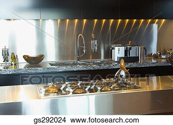 Stock Photo - modern kitchen. 
fotosearch - search 
stock photos, 
pictures, images, 
and photo clipart