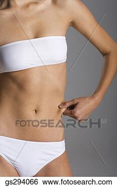 Stock Photo - woman in underwear 
pinching skin. 
fotosearch - search 
stock photos, 
pictures, images, 
and photo clipart
