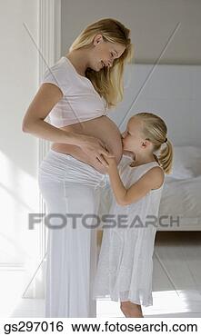 Stock Photo - girl kissing pregnant 
mother's stomach. 
fotosearch - search 
stock photos, 
pictures, images, 
and photo clipart