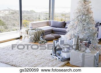 Stock Photograph - contemporary christmas 
tree in living 
room. fotosearch 
- search stock 
photos, pictures, 
images, and photo 
clipart