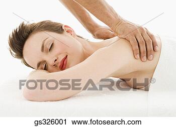 Arquivo de Fotografia - mulher,  obtendo, 
 massagem. fotosearch 
- busca de fotos, 
imagens e clipart