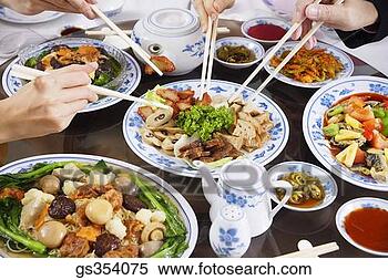 Stock Image - people with chopsticks 
sharing chinese 
dishes. fotosearch 
- search stock 
photos, pictures, 
images, and photo 
clipart