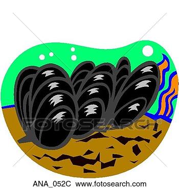 Clip Art - mussels color. 
fotosearch - search 
clipart, illustration, 
drawings and vector 
eps graphics images