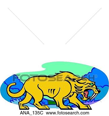Clip Art - sabre tooth tiger 
color. fotosearch 
- search clipart, 
illustration, 
drawings and vector 
eps graphics images