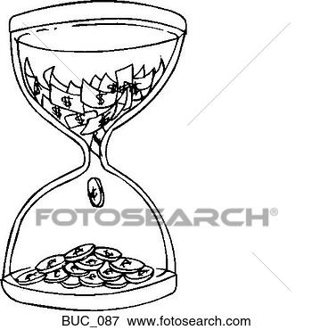 Clip Art - tempo,  dinheiro. 
fotosearch - busca 
de ilustrações 
clipeart e desenhos