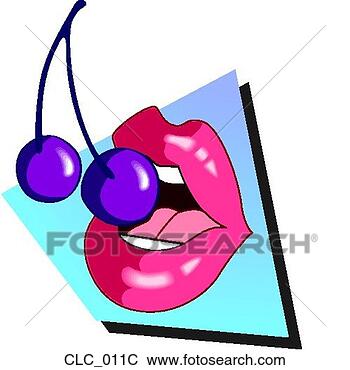 Clip Art - cherry lips color. 
fotosearch - search 
clipart, illustration, 
drawings and vector 
eps graphics images