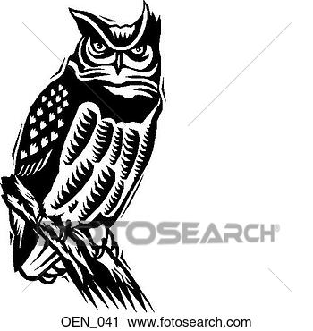 Clipart - horned owl. fotosearch 
- search clipart, 
illustration, 
drawings and vector 
eps graphics images