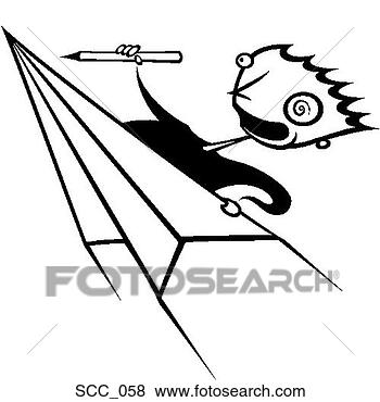 Clip Art - papel,  avião. 
fotosearch - busca 
de ilustrações 
clipeart e desenhos