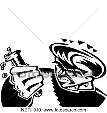 Clipart - louco,  cientista. 
fotosearch - busca 
de ilustrações 
clipeart e desenhos
