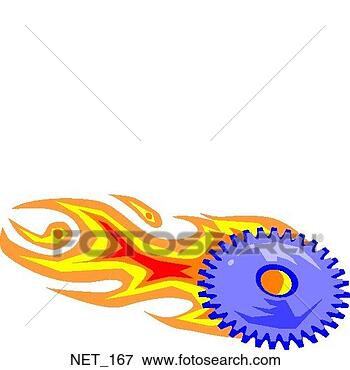 Clip Art - flamin' gear. 
fotosearch - search 
clipart, illustration, 
drawings and vector 
eps graphics images