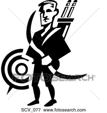 Clip Art - pencil archer. 
fotosearch - search 
clipart, illustration, 
drawings and vector 
eps graphics images