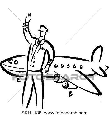 Clip Art - airline pilot. 
fotosearch - search 
clipart, illustration, 
drawings and vector 
eps graphics images