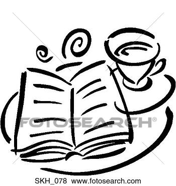 Clip Art - book and tea. 
fotosearch - search 
clipart, illustration, 
drawings and vector 
eps graphics images