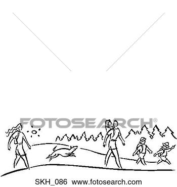 Clip Art - family hike. fotosearch 
- search clipart, 
illustration, 
drawings and vector 
eps graphics images
