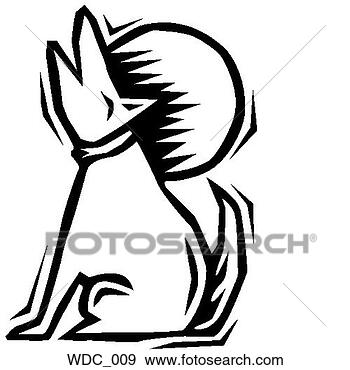Clip Art - howling dog. fotosearch 
- search clipart, 
illustration, 
drawings and vector 
eps graphics images