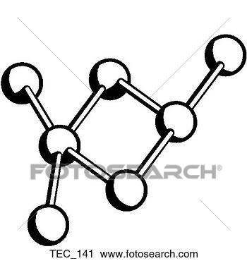 Clipart - molécula,  modelo. 
fotosearch - busca 
de ilustrações 
clipeart e desenhos