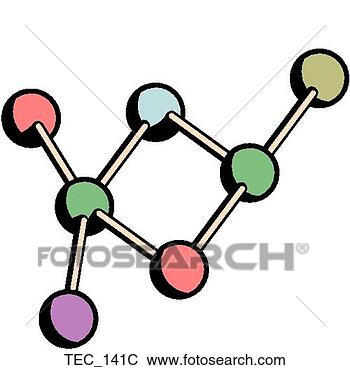 Clipart - molécula,  modelo. 
fotosearch - busca 
de ilustrações 
clipeart e desenhos