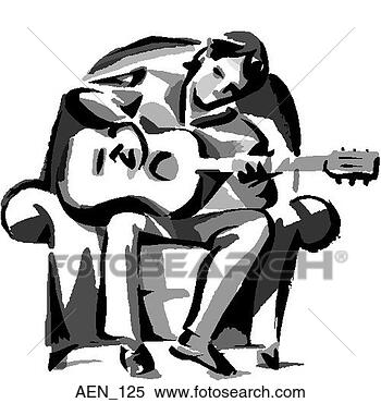 Clipart - man sitting in 
armchair, playing 
guitar. fotosearch 
- search clipart, 
illustration, 
drawings and vector 
eps graphics images