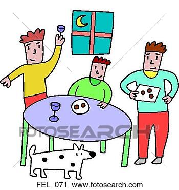 Clipart - hannukkah family 
dinner. fotosearch 
- search clipart, 
illustration, 
drawings and vector 
eps graphics images