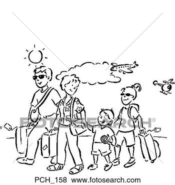 Clip Art - family carrying 
luggage, dressed 
in vacation clothing. 
fotosearch - search 
clipart, illustration, 
drawings and vector 
eps graphics images