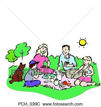 Clip Art - family having 
picnic. fotosearch 
- search clipart, 
illustration, 
drawings and vector 
eps graphics images