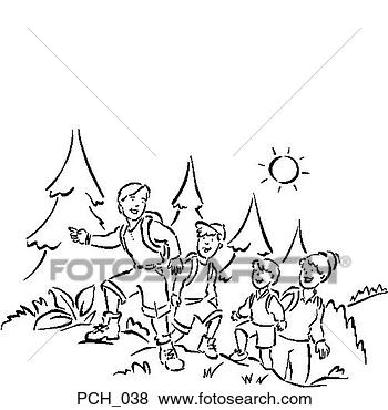 Clip Art - family hiking. 
fotosearch - search 
clipart, illustration, 
drawings and vector 
eps graphics images