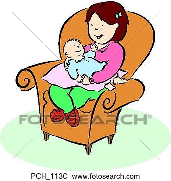 Clip Art - girl holding baby. 
fotosearch - search 
clipart, illustration, 
drawings and vector 
eps graphics images