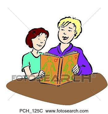 Clipart - mulher,   mostrando, 
  livro,   girl, 
  cobertura,  
 livro. fotosearch 
- busca de ilustrações 
clipeart e desenhos