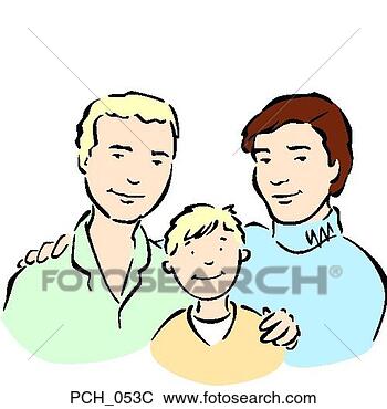 Clip Art - two men with arms 
around boy and 
each other. fotosearch 
- search clipart, 
illustration, 
drawings and vector 
eps graphics images