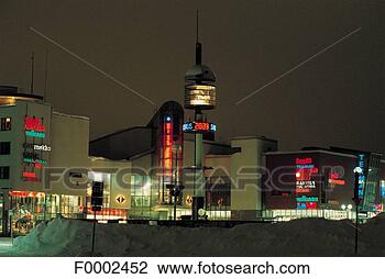 Stock Photo - tower, night, 
finland, europe, 
snow, lapland, 
rovaniemi. fotosearch 
- search stock 
photos, pictures, 
images, and photo 
clipart
